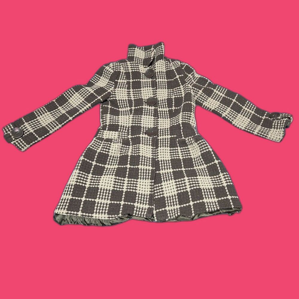 Plaid Double Breasted Peacoat